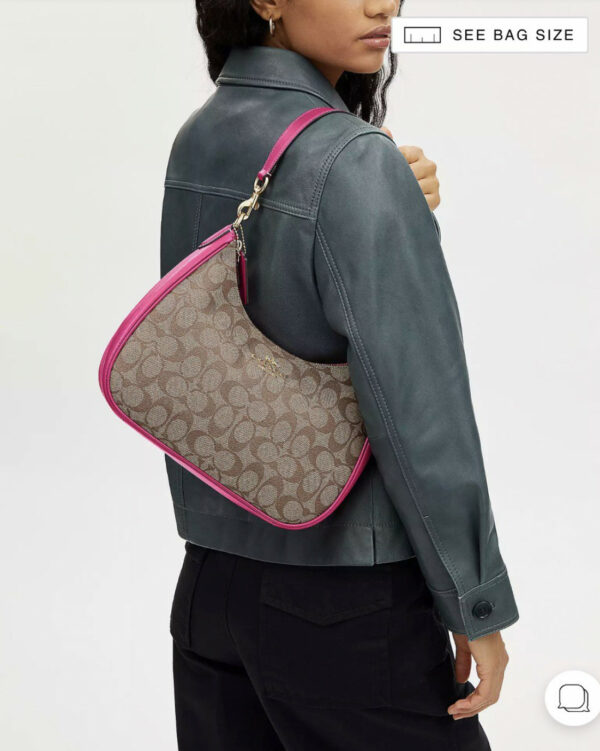 Coach Teri Hobo In Signature Canvas (im/khaki/cerise) - Image 4