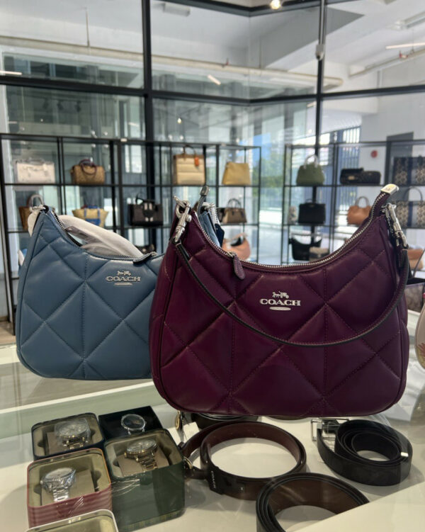 Coach Teri Hobo With Puffy Diamond Quilting (Deep Berry/RSKF) - Image 5