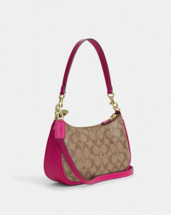 Coach Teri Shoulder Bag In Signature Canvas (im/khaki/cerise) - Image 4