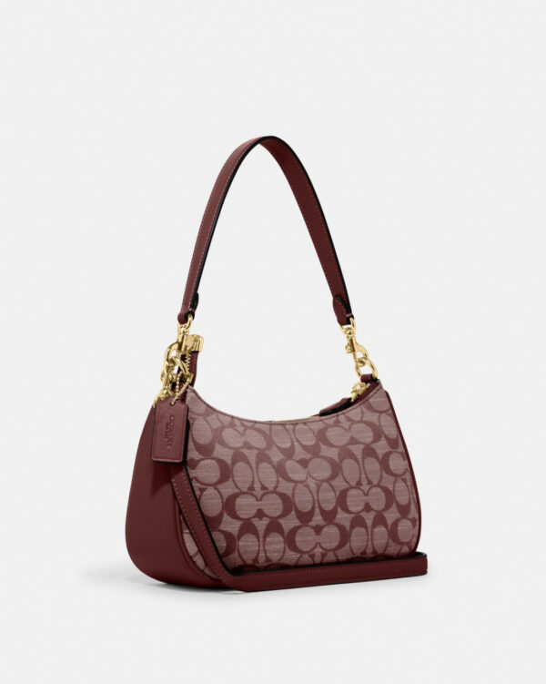 Coach Teri Shoulder Bag In Signature Chambray (gold/wine Multi) - Image 2