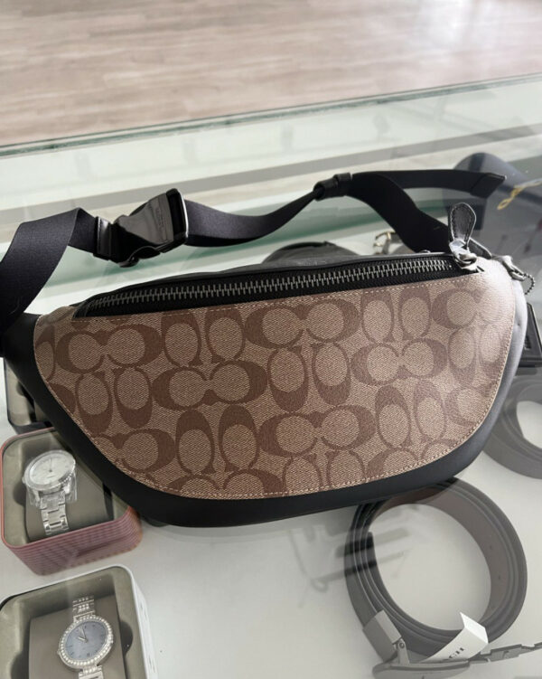 Coach Warren Belt Bag In Signature (gunmetal/khaki/black) - Image 2