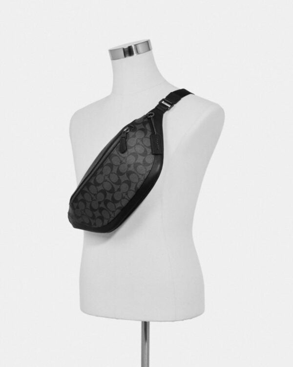 Coach Warren Belt Bag In Signature (Charcoal Black) - Image 2