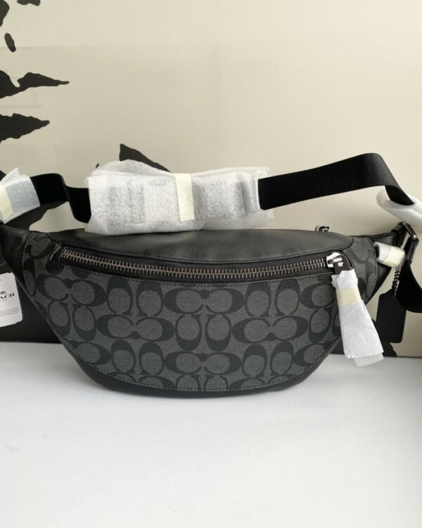 Coach Warren Belt Bag In Signature (Charcoal Black) - Image 5