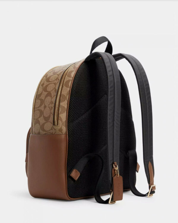 Court Backpack In Signature Canvas (Khaki Saddle 2) - Image 2