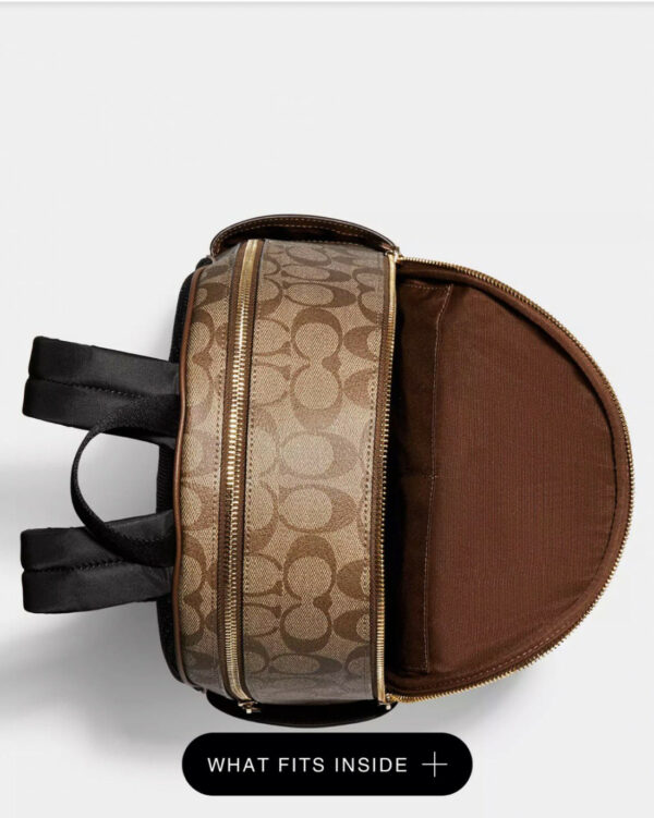 Court Backpack In Signature Canvas (Khaki Saddle 2) - Image 3