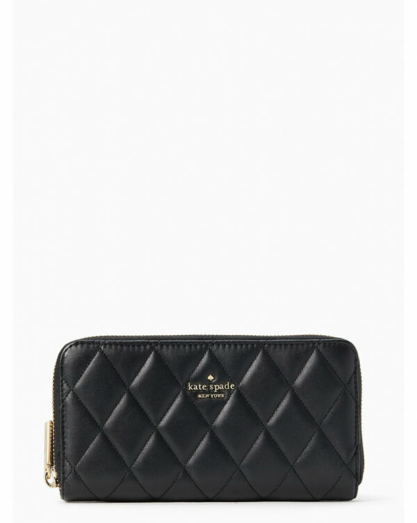 Kate Spade Carey Smooth Quilted Leather Large Continental Wallet (black)