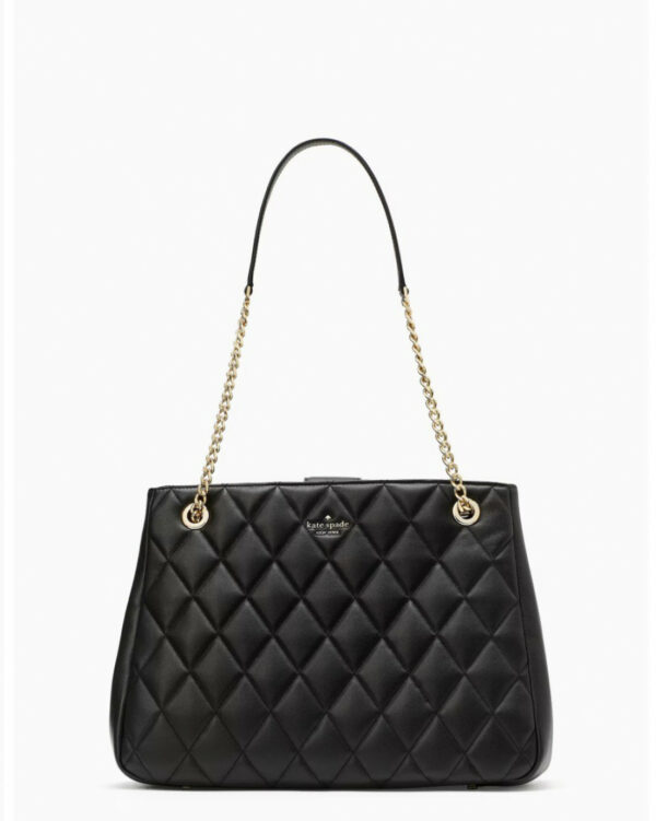 Kate Spade Carey Smooth Quilted Leather Tote (black)