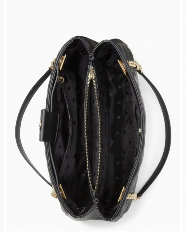 Kate Spade Carey Smooth Quilted Leather Tote (black) - Image 2