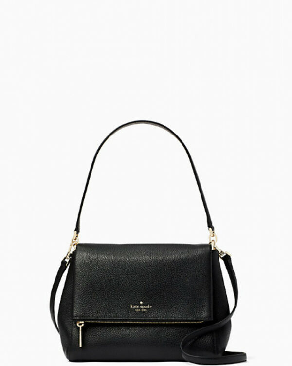 Kate Spade Leila Medium Flap Shoulder (Black)
