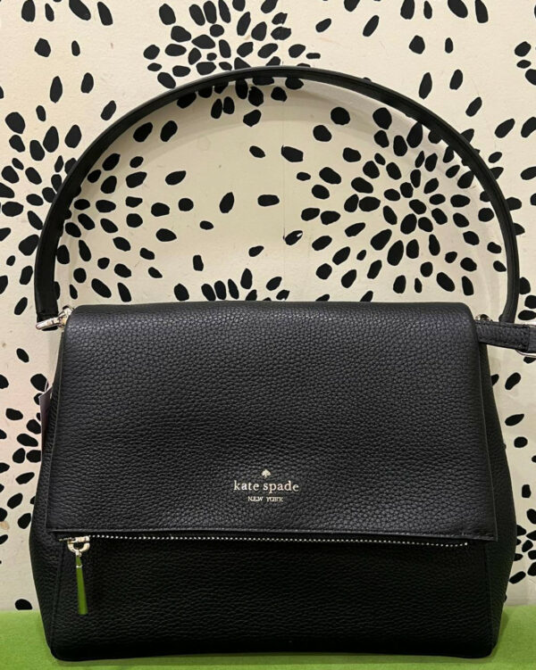 Kate Spade Leila Medium Flap Shoulder (Black) - Image 7