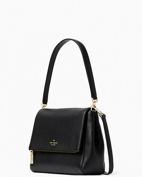 Kate Spade Leila Medium Flap Shoulder (Black) - Image 5