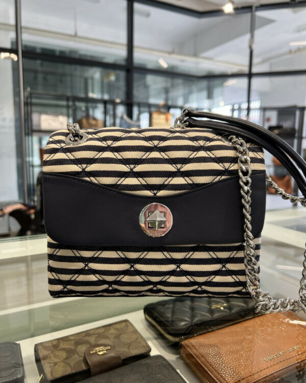 Kate Spade Natalia Lurex Stripesmall Flap Crossbody (nightcap Multi)