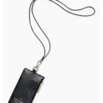 Kate Spade Staci Card Case Lanyard (Black)