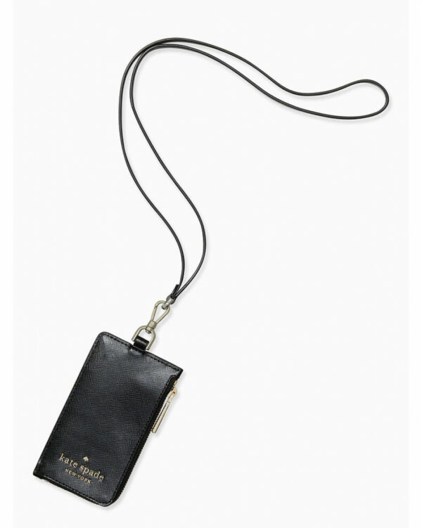 Kate Spade Staci Card Case Lanyard (Black)