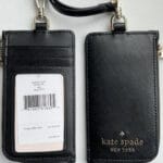 KATE SPADE STACI CARD CASE LANYARD (BLACK)