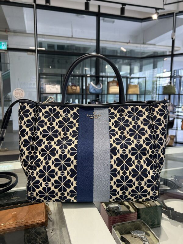 Kate Spade Everything Spade Flower Jacquard Medium Tote (blue Multi)