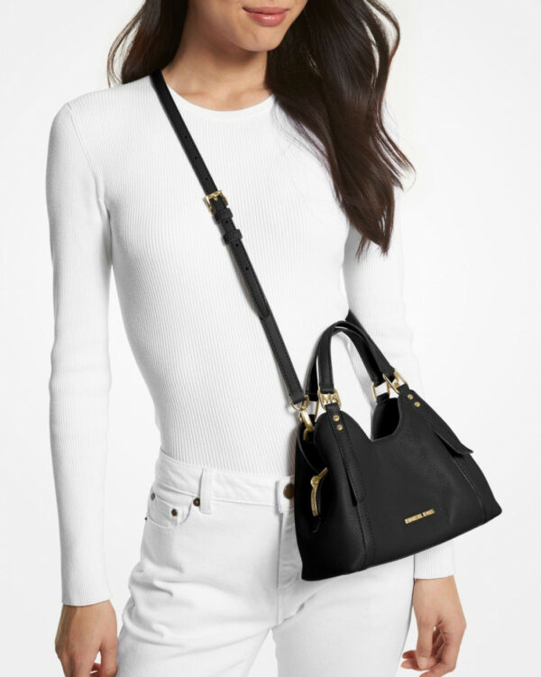 Michael Kors Arlo Small Pebbled Leather Crossbody Bag (black) - Image 3