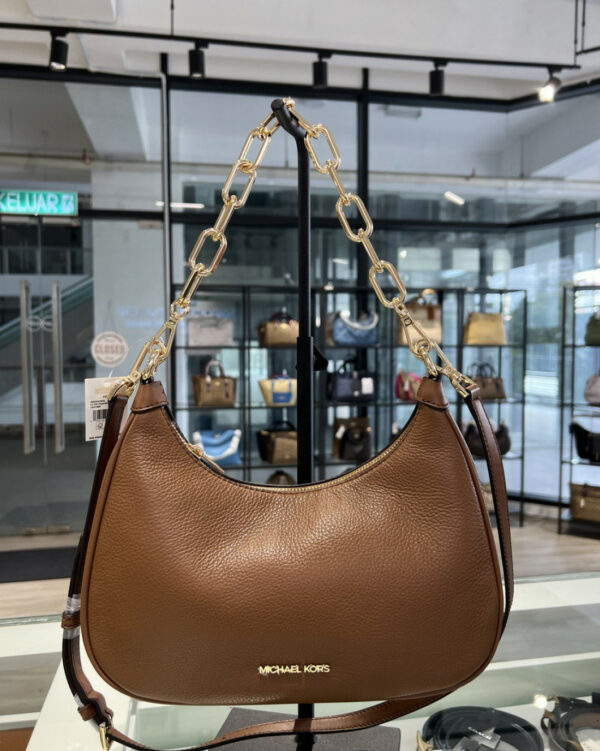 Michael Kors Cora Large Leather Zip Pouchette (luggage)