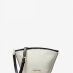 MICHAEL KORS KIMBER SMALL 2 IN 1 PERFORATED LEATHER TOTE BAG (BLACK)