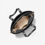 MICHAEL KORS KIMBER SMALL 2 IN 1 PERFORATED LEATHER TOTE BAG (BLACK)