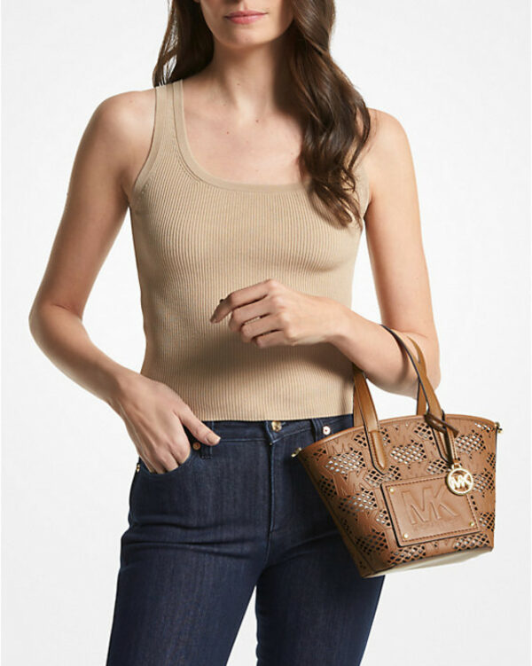 Michael Kors Kimber Small 2 In 1 Perforated Leather Tote Bag (luggage) - Image 2
