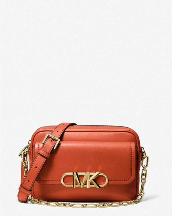 Michael Kors Parker Medium Leather Crossbody (deep Orange)  Boutique Transfer