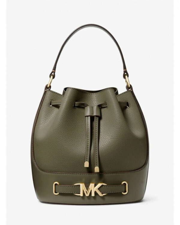 Michael Kors Reed Medium Pebbled Leather Bucket Bag (olive)
