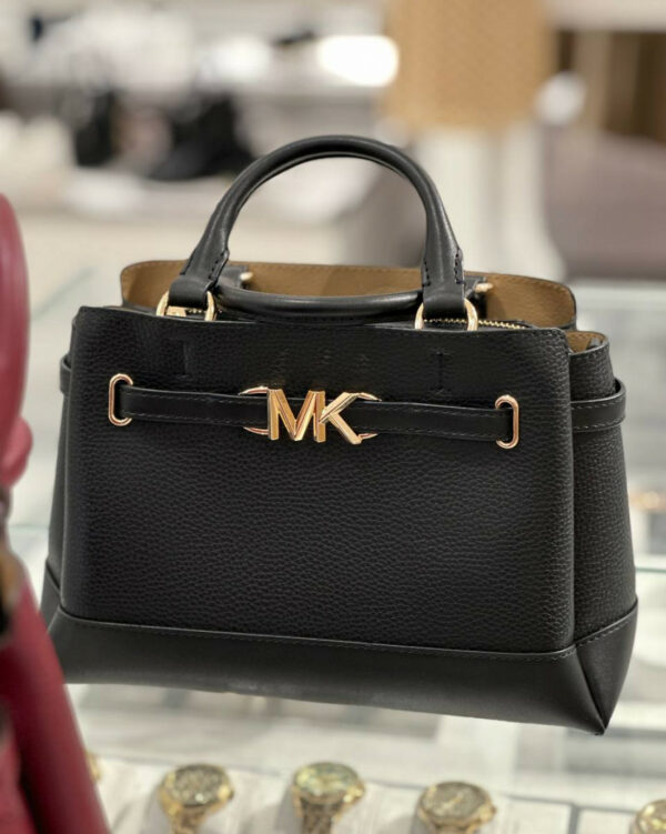 Michael Kors Reed Small Belted Leather Satchel (black) - Image 3