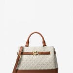 Michael Kors Reed Small Belted Logo Satchel (vanilla)