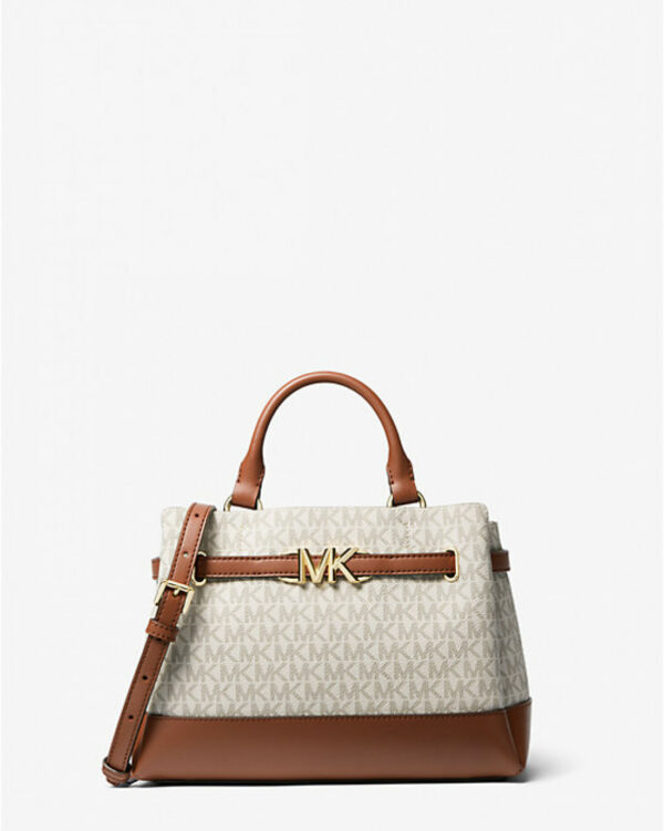 Michael Kors Reed Small Belted Logo Satchel (vanilla)