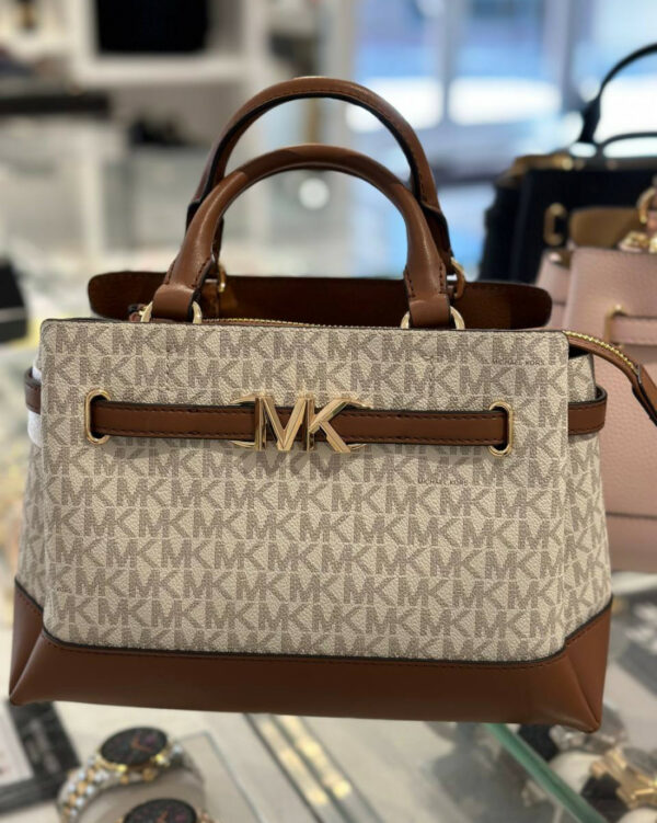 Michael Kors Reed Small Belted Logo Satchel (vanilla) - Image 4