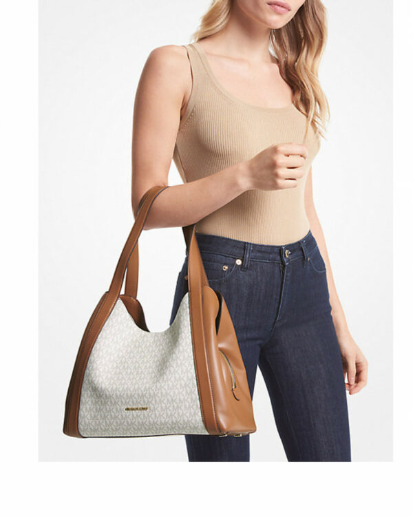 Michael Kors Rosemary Large Logo Shoulder Bag (vanilla Acorn) - Image 3