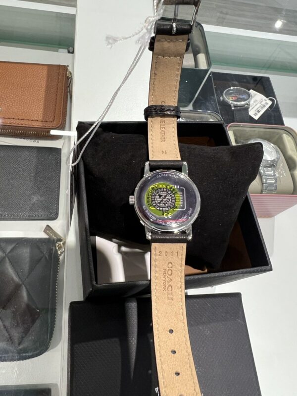 Coach Grand Black Leather Strap Women Watch (14503403) - Image 2