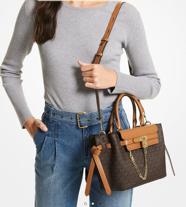 Pre Order - Michael Kors Hamilton Legacy Small Logo Belted Satchel (brown) - Image 2