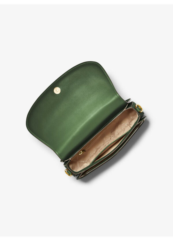 Michael Kors Mila Medium Leather Leather Messenger (amazon Green) - Image 4