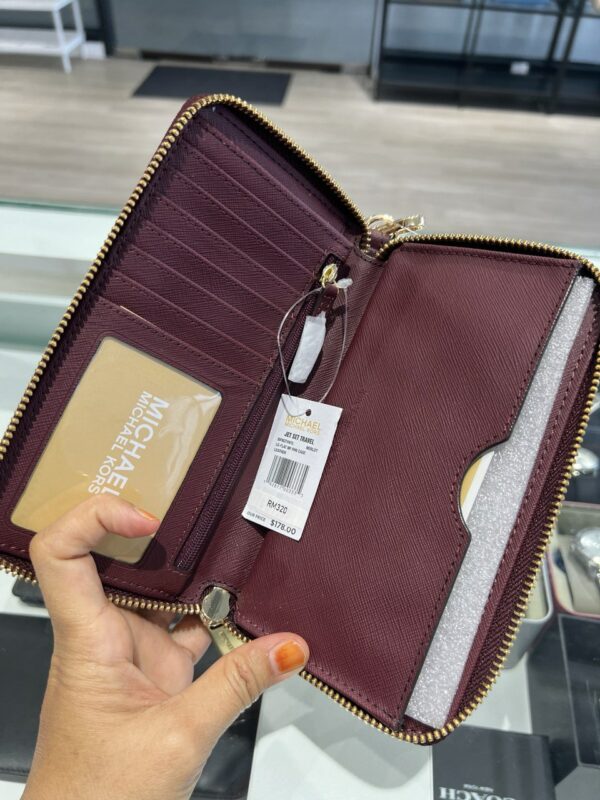 Michael Kors Phone Jet Set Travel Large Flat Wallet (merlot) - Image 2