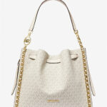 Michael Kors Mina Large Signature Logo Chain Shoulder Bag (Cream Multi)
