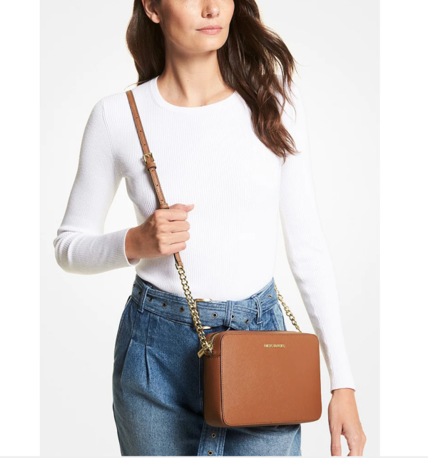 Michael Kors Jet Set Item Large Saffiano Leather Crossbody (luggage) - Image 2