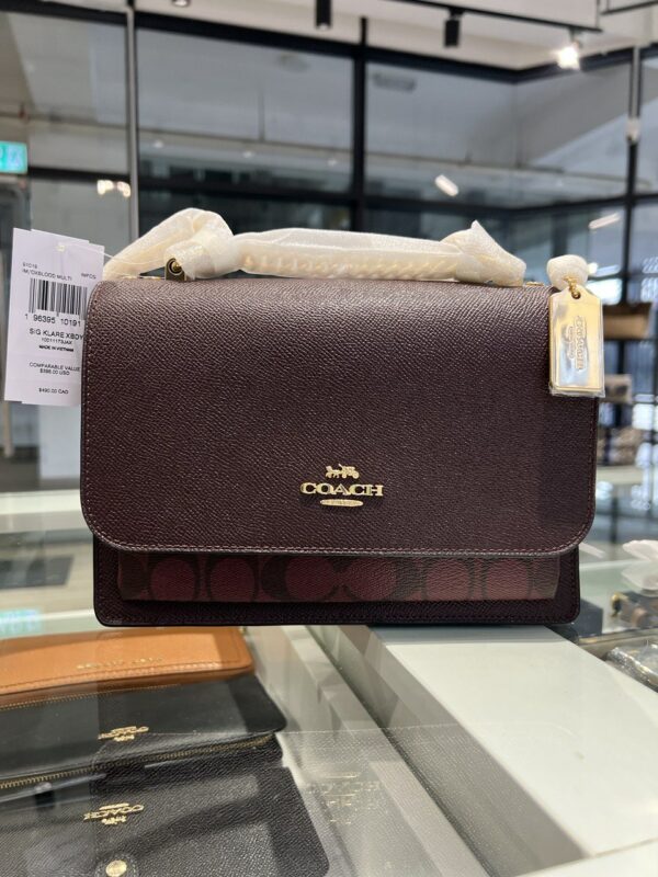 Coach Klare Crossbody In Signature Canvas (oxblood Multi) - Image 4