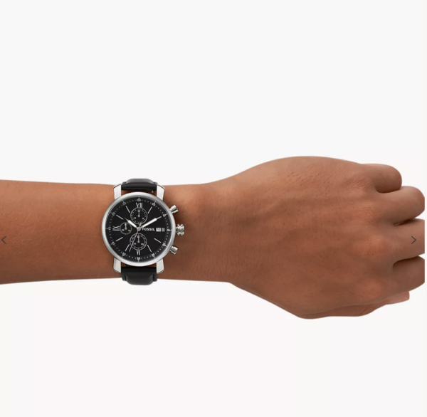 Fossil Rhett Chronograph Black Leather Watch Men (bq1006) - Image 2