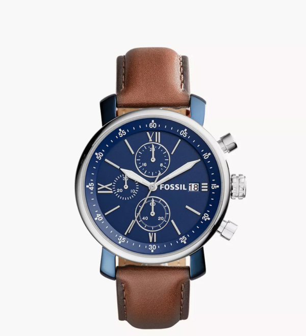 Fossil Rhett Chronograph Brown Leather Watch Men (BQ2163)