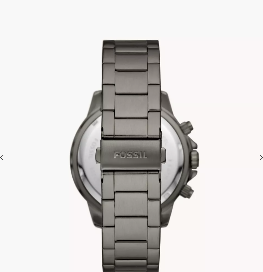 Fossil Bannon Multifunction Smoke Stainless Steel Watch Men BQ2705 Butik Sarah Shaber