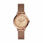 Fossil Laney Three Hand Rose Gold Tone Stainless Steel Watch Women (bq3392)
