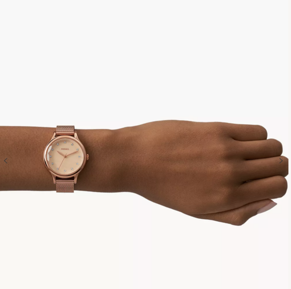 Fossil Laney Three Hand Rose Gold Tone Stainless Steel Watch Women (bq3392) - Image 2