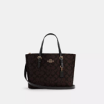 Coach Mollie Tote 25 In Signature Canvas (brown/black)