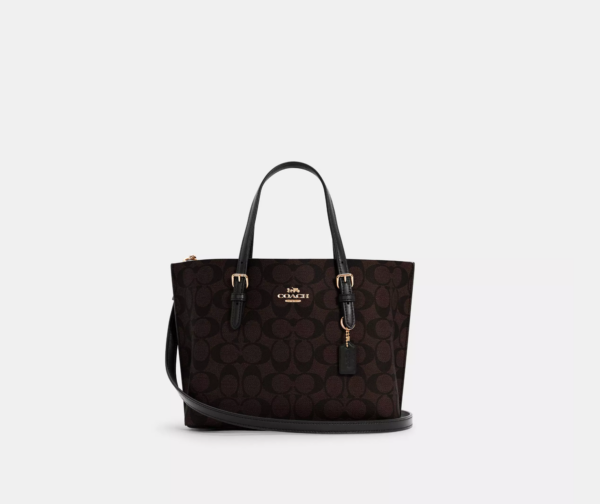 Coach Mollie Tote 25 In Signature Canvas (brown/black)