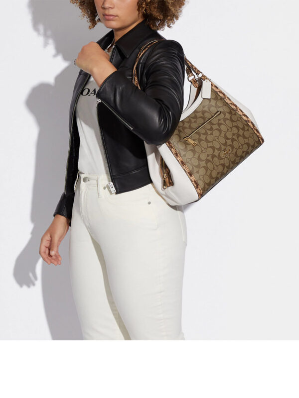Coach Kristy Shoulder Bag In Color Block Signature (khaki Chalk Multi) - Image 3