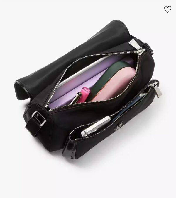Kate Spade Sam Icon Ksnyl Nylon Medium Messenger (black)- Boutique Transfer - Image 5