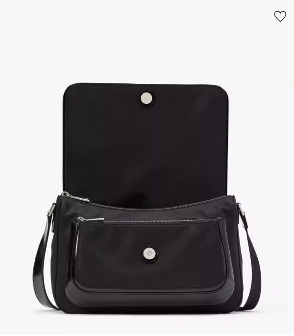 Kate Spade Sam Icon Ksnyl Nylon Medium Messenger (black)- Boutique Transfer - Image 4