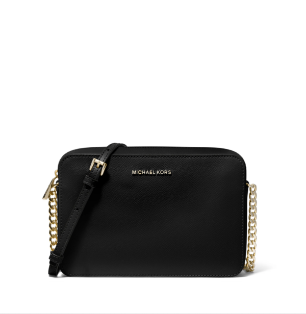 Michael Kors Jet Set Large Saffiano Leather Crossbody (black)